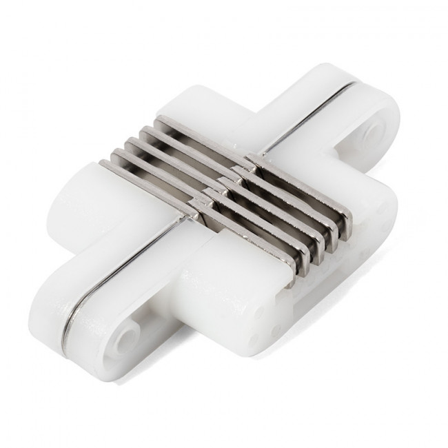 BISAGRA INVISIBLE PARA PUERTA 499 64,5x12,5 NIQUELADO-BLANCO.