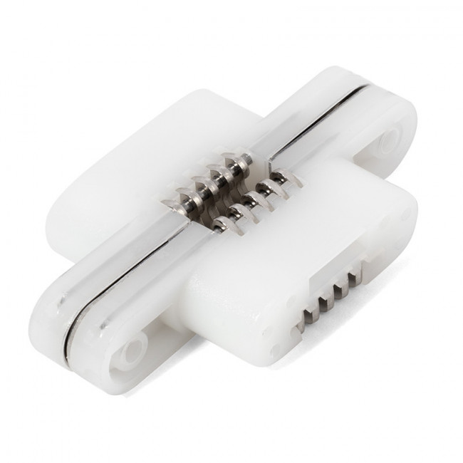 BISAGRA INVISIBLE DE HIERRO NIQUELADO Y NYLON BLANCO CEAM