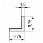 PERFIL ALUMINIO ETON PARA CANTOS 3M NATURAL  FORMA ANGULAR 9,75X9,75. VENTA POR BARRAS.