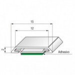 PERFIL ADHESIVO 3mts. 15mm. CROMADO PARA PUERTA DE CRISTAL