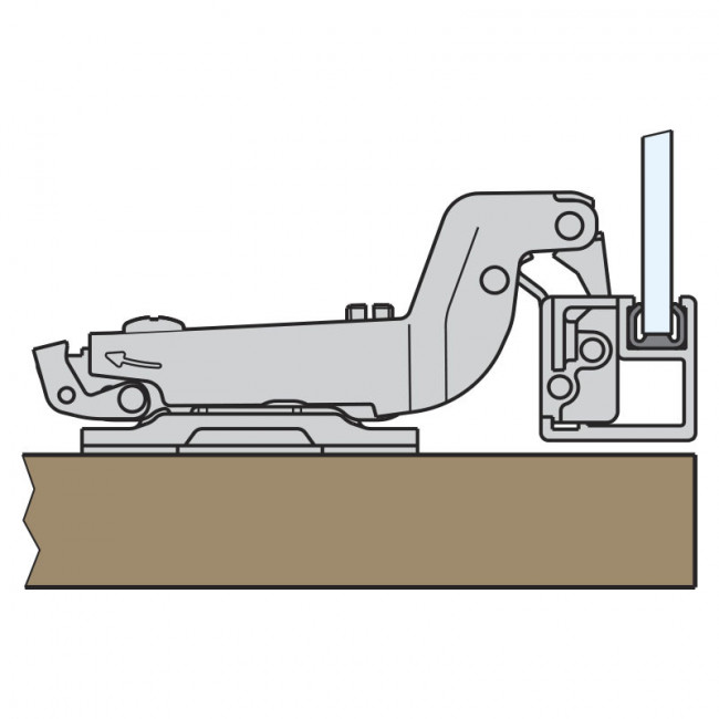 BISAGRA 110º CLIP CAM P/M SUPERACODADO C91350CZGMGWS PARA PERFIL METALICO-CAM BRAZO REGULABLE BISAGRA