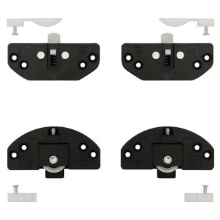 KIT DE HERRAJES PARA PUERTAS CORREDERAS SUPERPUESTAS. CORREBASE. PLÁSTICO Y ACERO. NEGRO. CAPACIDAD 40KG - TERNO