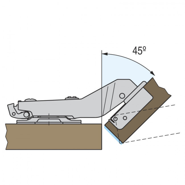 BISAG 95º CLIP 35 ANG 45º RECTO H90086EGGWS BISAGRA ALA INCLINADA ANGULO 45§