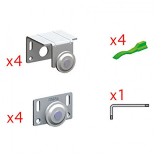 KIT DE HERRAJES CORREDEROS SUPRA 2. METÁLICOS ZINCADOS. PARA 2 PUERTAS. ESPESOR 16MM. CARGA 30KG - MEPA