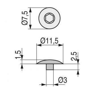 TAPA EMBUTIR INTRO.5 d11,5 BLANCO (500U) PARA TORNILLO ENSAMBLE Ø5 (hexagono 3mm) 2