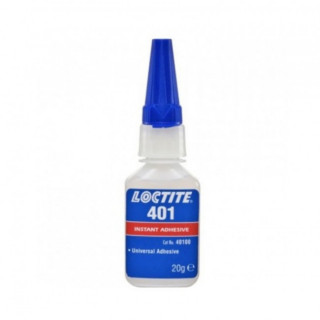 ADHESIVO INSTANTÁNEO 401. CIANOACRILATO DE ETILO. MONOCOMPONENTE. UNIÓN RÁPIDA. METALES Y PLÁSTICOS. 20 G - LOCTITE