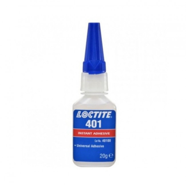 ADHESIVO INSTANTÁNEO 401. CIANOACRILATO DE ETILO. MONOCOMPONENTE. UNIÓN RÁPIDA. METALES Y PLÁSTICOS. 20 G - LOCTITE