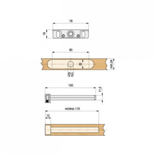 JUEGO 2 SOPORTES OCULTO ESTANTE TRITON ZINCADO (1 JGO: 2 PIEZAS C/TACOS Y TORNILLOS) 2