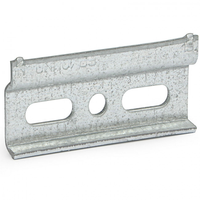 PLACA COLGADOR. ACERO. GALVANIZADO. ALTURA 27MM. PARA COLGADORES OMEGA Y LOGO. LONGITUD 60MM