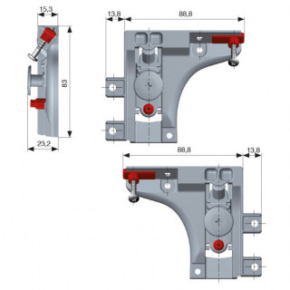 COLGADOR OCULTO REGULABLE LIBRA ALTURA 6MM. SISTEMA ANTIDESCOLGAMIENTO. REGULACIÓN VERTICAL E HORIZONTAL. ACERO ZINCADO 2