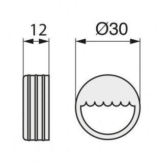 SOPORTE EMBUTIR CILINDRICO d30x12mm ZINCADO 2