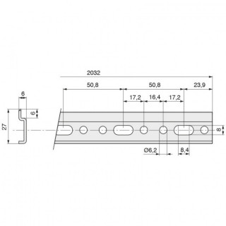 PLACA COLGADOR MUEBLE COCINA H27 L2032 2
