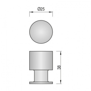 POMO ACERO INOXIDABLE ROCINE Ø25mm 2