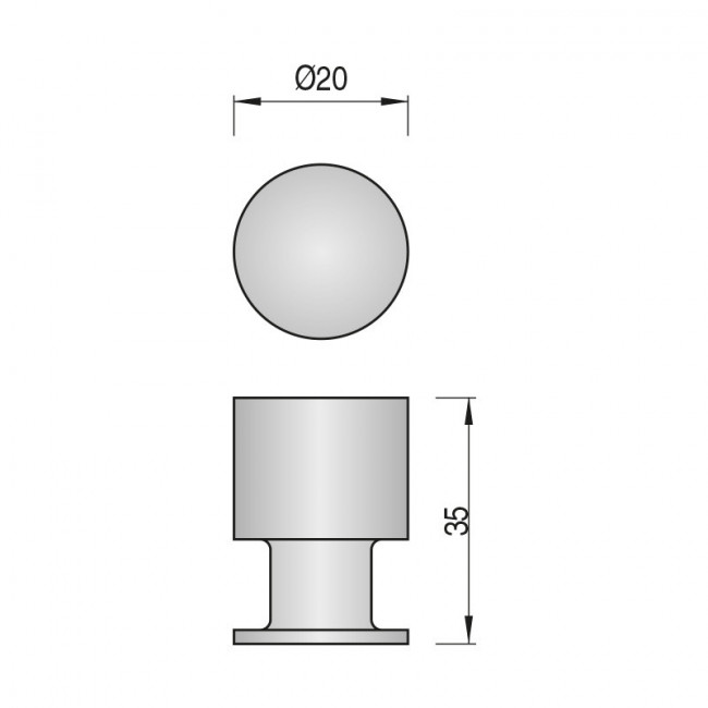 POMO ACERO INOXIDABLE ROCINE Ø20mm