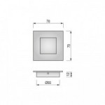 TIRADOR UÑERO EMPOTRADO SERIE DADO. ACERO INOXIDABLE. INOX MATE