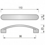 TIRADOR ZMK COLMENA C96 L110 RAL9006