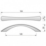 TIRADOR ZMK CARLO C128 L164 RAL9006