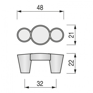 TIRADOR ZAMAK/CRISTAL SINATRA C32 CROMO 3 CRISTALES SWAROVSKI ORIGINAL 2
