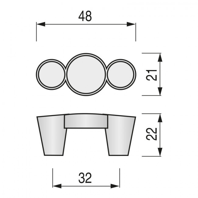 TIRADOR ZAMAK/CRISTAL SINATRA C32 CROMO 3 CRISTALES SWAROVSKI ORIGINAL