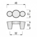 TIRADOR ZAMAK/CRISTAL SINATRA C32 CROMO 3 CRISTALES SWAROVSKI ORIGINAL