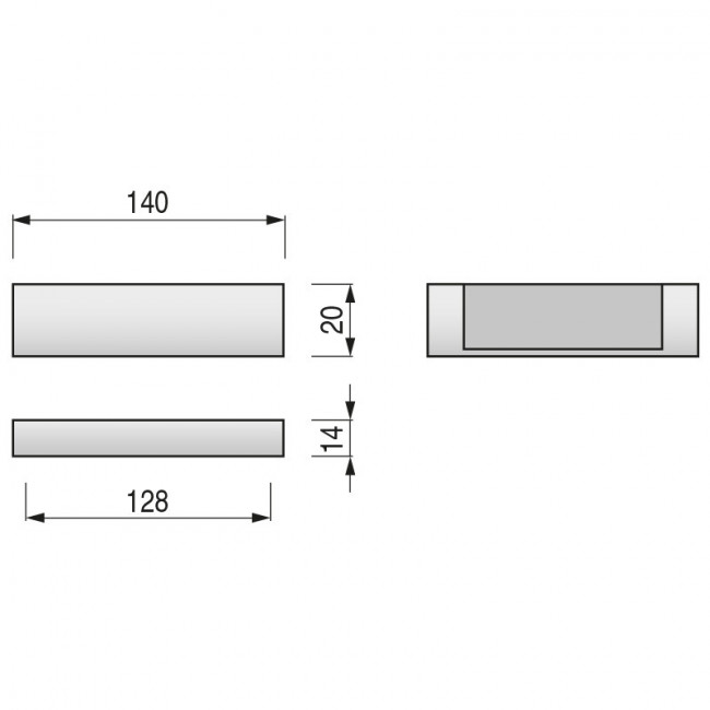 TIRADOR PLASTICO MELI 128mm CROMO RAL