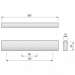 TIRADOR PLASTICO GALAX C96/192 L300 CROMO RAL TIRADOR PLASTICO GALAX C96/192 L300 CROMO RAL