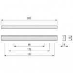 TIRADOR DE PLÁSTICO PARA MUEBLES. DISTANCIAS ENTRE AGUJEROS C96/128/160 MM. RAL9006. LARGO 200 MM TIRADOR DE PLÁSTICO PARA MUEBLES. DISTANCIAS ENTRE AGUJEROS C96/128/160 MM. RAL9006. LARGO 200 MM