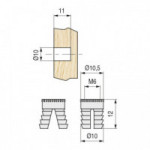 TUERCA NYLON EXPANSIBLE EN TIRAS M6 D10-12 TIRAS DE 12PZS. PARA TALADRO DE 10MM.-
