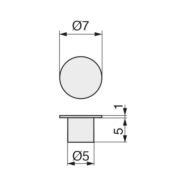 TAPON EMBUTIR HIERRO Ø5 NIQUELADO