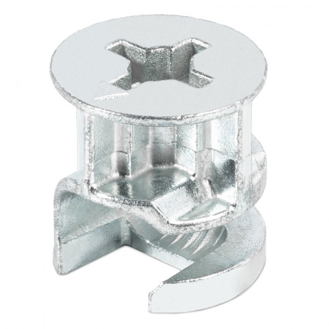TUERCA EXCÉNTRICA MI-FIX. ZAMAK. ZINCADO. ENSAMBLE EXCÉNTRICO. PARA MUEBLE. DIÁMETRO 15MM