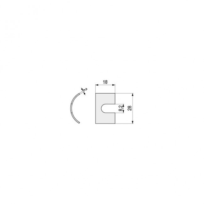 MEDIA LUNA METALICA T/30 U/8,2MM H15  PARA TALADRO Min. de 30mm