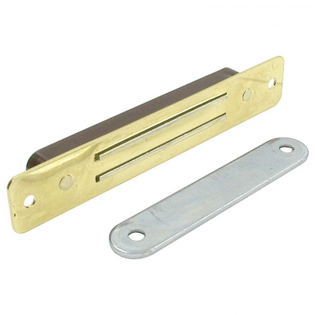 CIERRE MAGNETICO RECTAN EMBUTIR LATON 12Kg 96x16 CON PLACA P/PTA.CORREDERA, M/TIRAFONDO