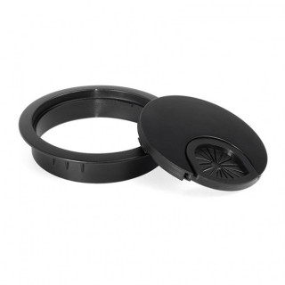 PASACABLE DE SOBREMESA PALMA. ZAMAK. NEGRO. EMPOTRADO. DIÁMETRO 60MM 2