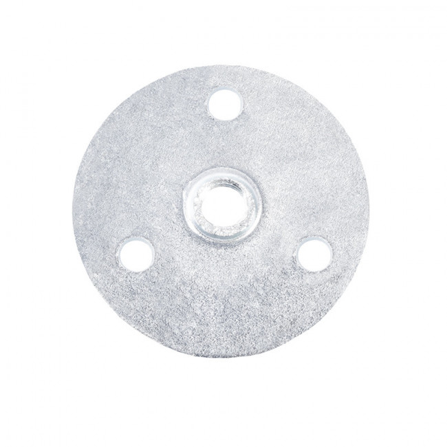 PLACA REDONDA PARA PATAS. ACERO. ZINCADO. ROSCA M10. DIÁMETRO 46MM - Q&AMPQ