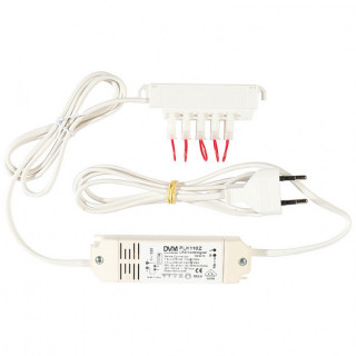 TRANSFORMADOR LED 1-9W ACODADO 350mA 220-240V (INTENSIDAD CONSTANTE) C/CABLE RED Y REGLETA.