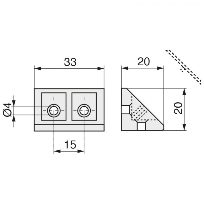 ENSAMBLE ANGULAR JADE 33X20 PLÁSTICO BLANCO