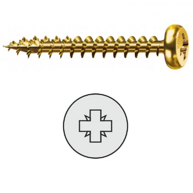TORNILLO ROSCA MADERA GS. POZIDRIV. LATONADO - ABC SPAX-S