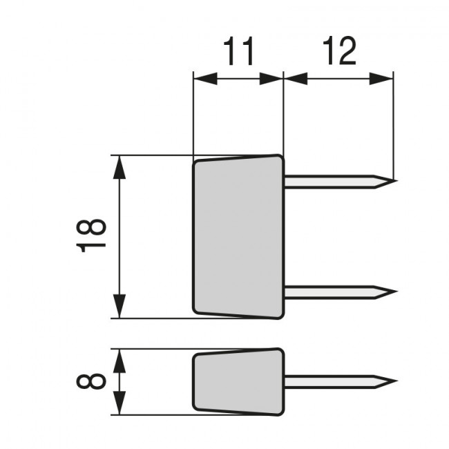 TOPE DOS PUNTAS CHAD BLANCO (100U)