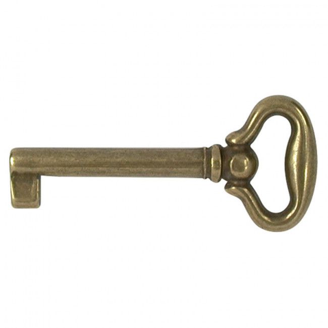 LLAVE CLÁSICA DE LATÓN VENTAGLIO CUERO L48 - BESANA
