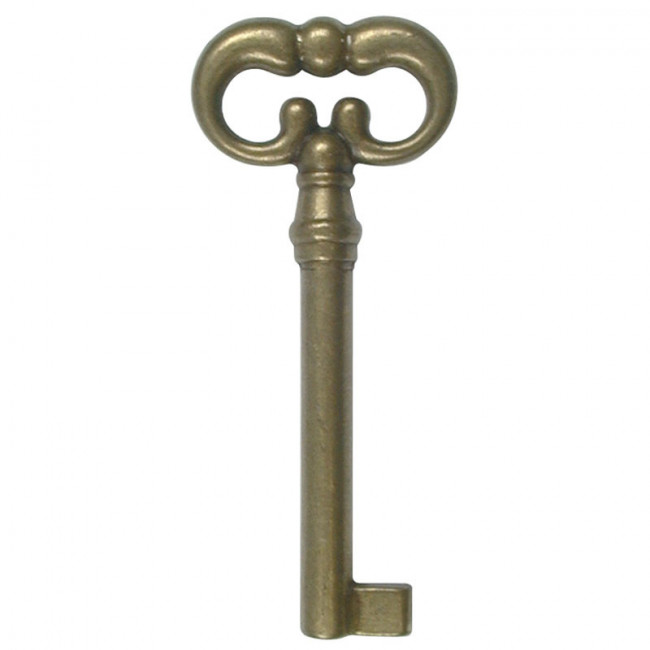 LLAVE CLASICA PROVENZAL ORO VIEJO L75 LARGA. CAÑA 45mm.