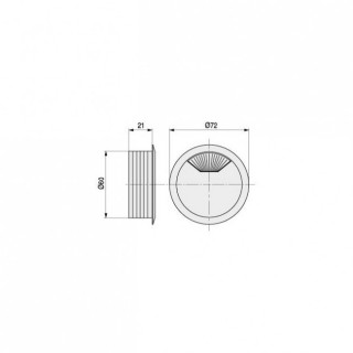 PASACABLE REDONDO Ø60 H20 RAL9006 2