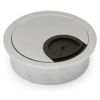 PASACABLES REDONDO METÁLICO Ø80 MM CROMO