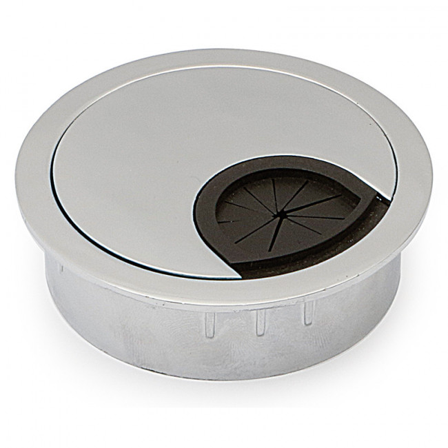 PASACABLES REDONDO METÁLICO Ø80 MM CROMO