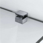 SOPORTE ESTANTE KRISTAL CROMO PIV.5  PARA ESPESOR DE CRISTAL DE 5a6mm. C/GOMA.