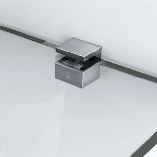 SOPORTE ESTANTE KRISTAL CROMO PARA TORNILLO  PARA ESPESOR DE CRISTAL DE 5a6mm. C/GOMA. 2