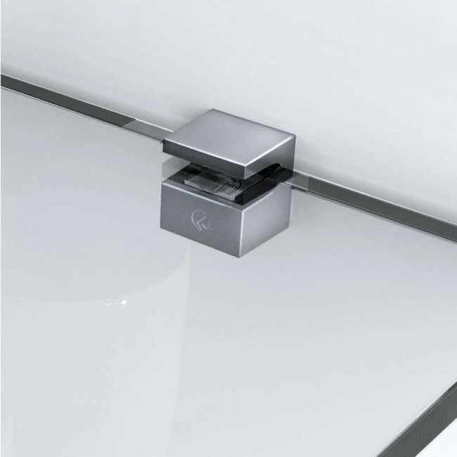 SOPORTE ESTANTE KRISTAL CROMO PARA TORNILLO  PARA ESPESOR DE CRISTAL DE 5a6mm. C/GOMA.