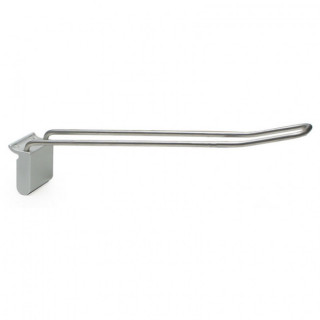 ENGANCHE COLGADOR DOBLE PARA EXPOSITOR. ALUMINIO-HIERRO. PLATA MATE / CROMO - ZOBAL