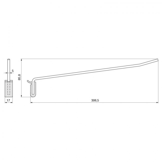 ENGANCHE COLGADOR EXPOSITOR RECTO L306