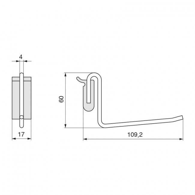 ENGANCHE COLGADOR EXPOSITOR CROMADO L109
