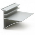SOPORTE DE ESTANTE. ALUMINIO. PLATA MATE. TABLERO DE 25 MM. ESCUADRA DE APOYO - ZOBAL